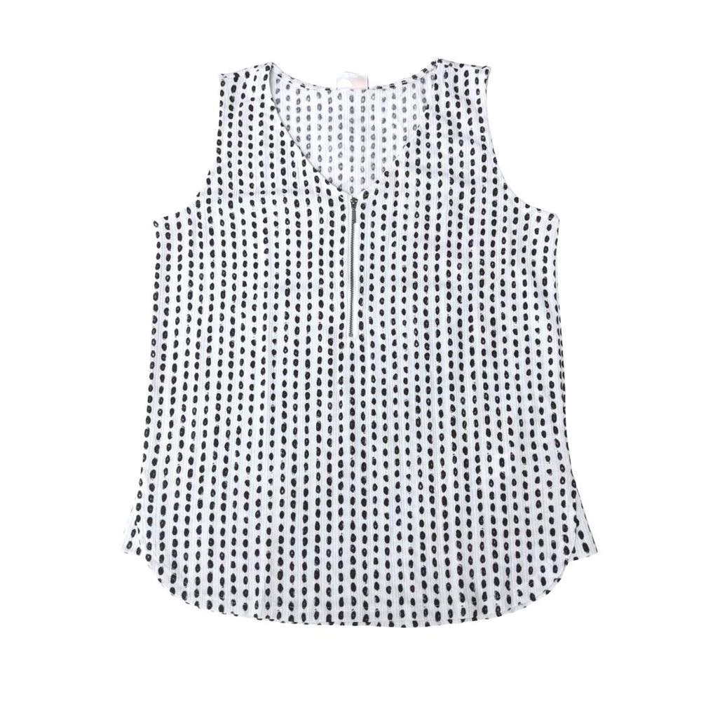 Rachael V-Neck Zipper Sleeveless Shirt NWT